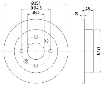 Тормозной диск HELLA 8DD 355 100-781