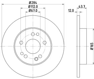 Тормозной диск HELLA 8DD 355 100-931