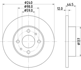 Тормозной диск HELLA 8DD 355 101-131