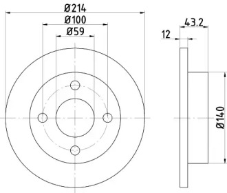 Тормозной диск HELLA 8DD 355 101-171