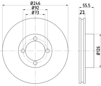 Тормозной диск HELLA 8DD 355 101-201