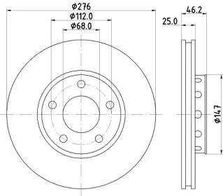 Тормозной диск HELLA 8DD 355 101-361