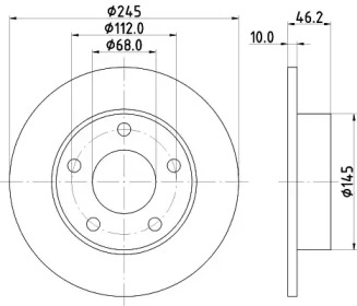 Тормозной диск HELLA 8DD 355 122-382