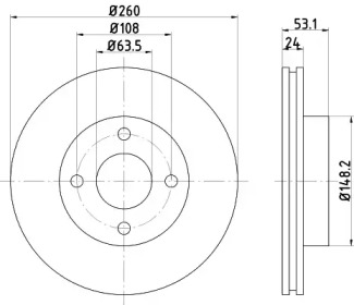 Тормозной диск HELLA 8DD 355 101-391