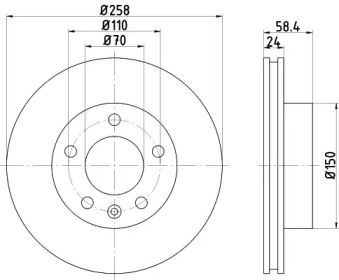 Тормозной диск HELLA 8DD 355 101-421