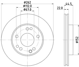 Тормозной диск HELLA 8DD 355 101-461