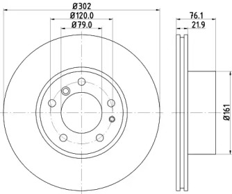 Тормозной диск HELLA 8DD 355 101-712