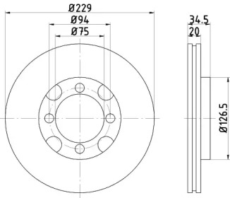 Тормозной диск HELLA 8DD 355 101-991