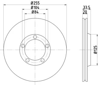 Тормозной диск HELLA 8DD 355 102-021