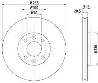 Тормозной диск HELLA 8DD 355 102-141