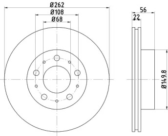 Тормозной диск HELLA 8DD 355 102-241