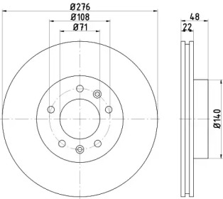 Тормозной диск HELLA 8DD 355 102-451