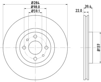 Тормозной диск HELLA 8DD 355 102-531