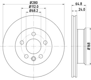 Тормозной диск HELLA 8DD 355 127-061