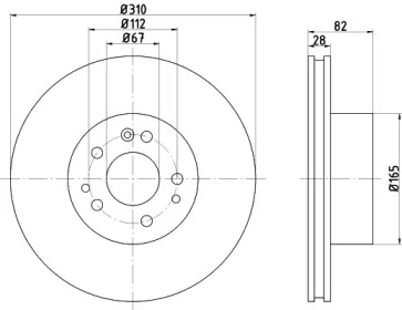 Тормозной диск HELLA 8DD 355 102-701