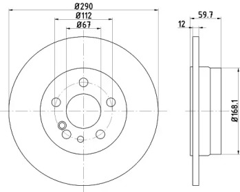 Тормозной диск HELLA 8DD 355 122-172