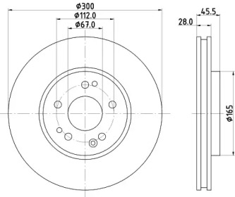 Тормозной диск HELLA 8DD 355 102-851