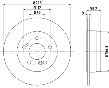 Тормозной диск HELLA 8DD 355 122-162