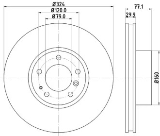 Тормозной диск HELLA 8DD 355 102-871