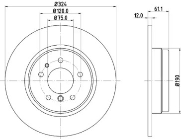 Тормозной диск HELLA 8DD 355 122-062