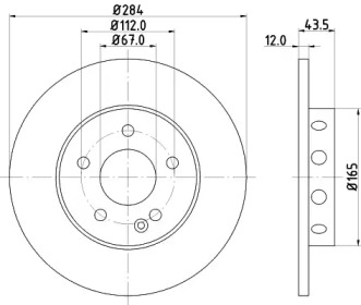 Тормозной диск HELLA 8DD 355 102-951