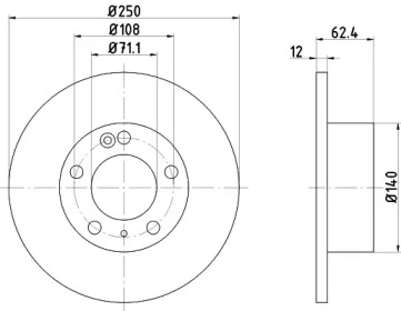 Тормозной диск HELLA 8DD 355 103-021