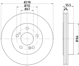 Тормозной диск HELLA 8DD 355 103-041