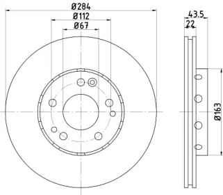 Тормозной диск HELLA 8DD 355 103-061