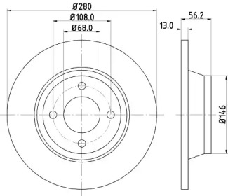 Тормозной диск HELLA 8DD 355 103-071