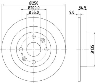 Тормозной диск HELLA 8DD 355 103-191