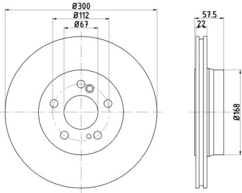 Тормозной диск HELLA 8DD 355 122-262