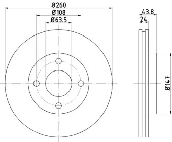 Тормозной диск HELLA 8DD 355 103-431