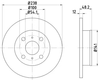 Тормозной диск HELLA 8DD 355 103-551