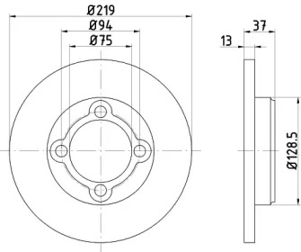 Тормозной диск HELLA 8DD 355 103-651