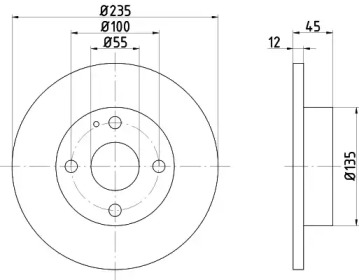 Тормозной диск HELLA 8DD 355 103-661