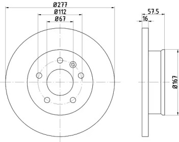 Тормозной диск HELLA 8DD 355 103-811