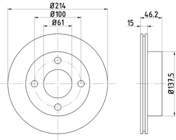 Тормозной диск HELLA 8DD 355 103-821