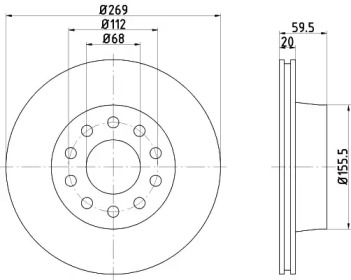 Тормозной диск HELLA 8DD 355 122-452