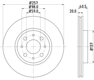 Тормозной диск HELLA 8DD 355 103-861