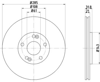 Тормозной диск HELLA 8DD 355 103-881