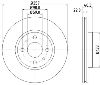 Тормозной диск HELLA 8DD 355 103-971