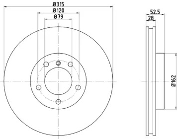 Тормозной диск HELLA 8DD 355 104-101