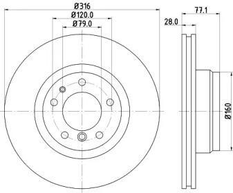 Тормозной диск HELLA 8DD 355 104-141