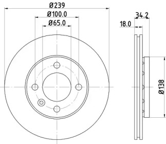 Тормозной диск HELLA 8DD 355 104-201