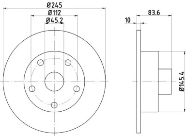 Тормозной диск HELLA 8DD 355 104-232