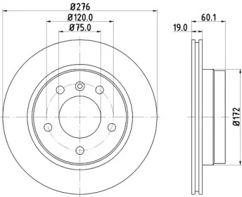 Тормозной диск HELLA 8DD 355 104-282