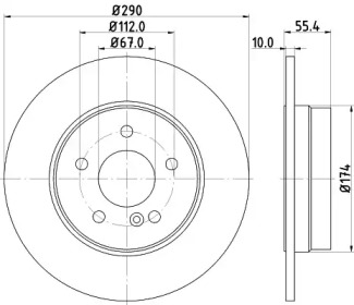 Тормозной диск HELLA 8DD 355 104-321