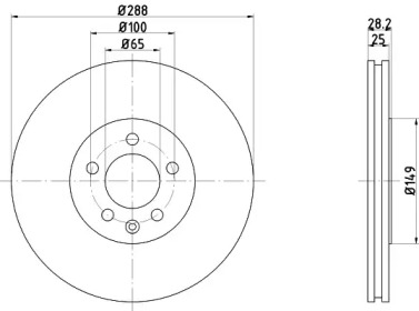 Тормозной диск HELLA 8DD 355 122-432