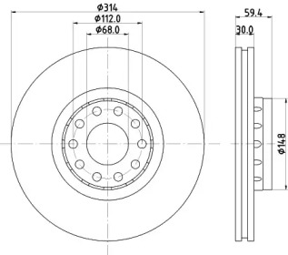 Тормозной диск HELLA 8DD 355 127-191