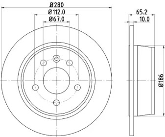 Тормозной диск HELLA 8DD 355 104-541